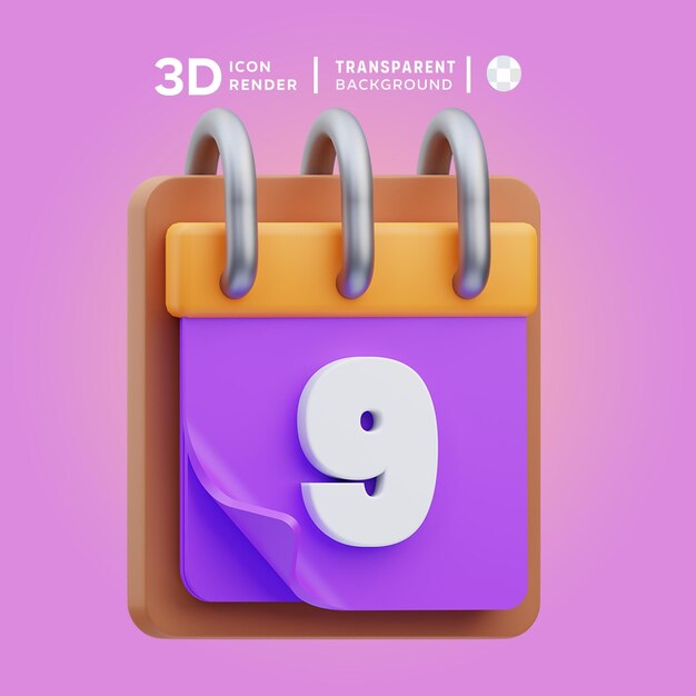 PSD illustrazione 3d della scadenza del calendario psd