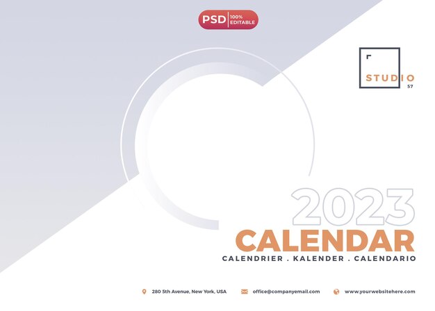 PSD Дизайн календаря psd 2023