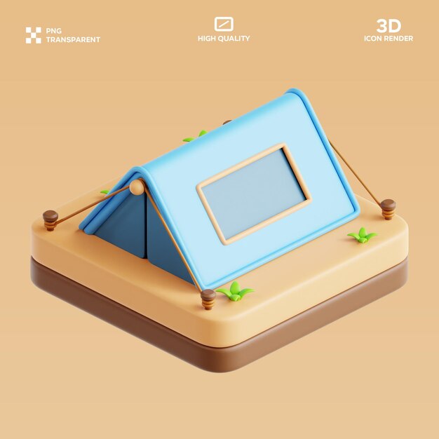 psd camping 3d illustration