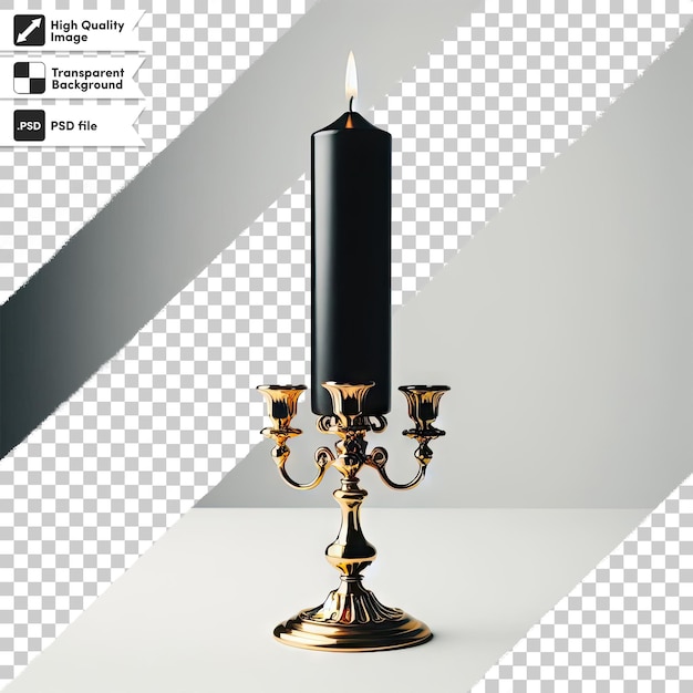 PSD psd candlestick with candle on transparent background