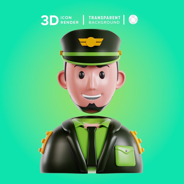 PSD psd капитан 3d иллюстрация