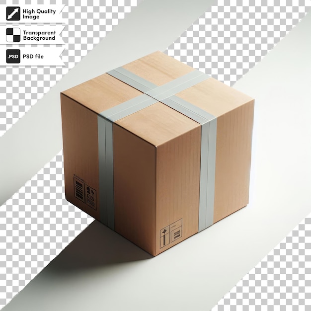 PSD psd cardboard box on transparent background with editable mask layer