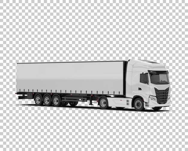 PSD psd cargo truck mockup isolated on transparent background 3d rendering illustration