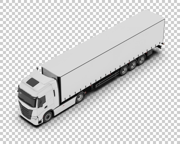 PSD psd cargo truck mockup isolated on transparent background 3d rendering illustration