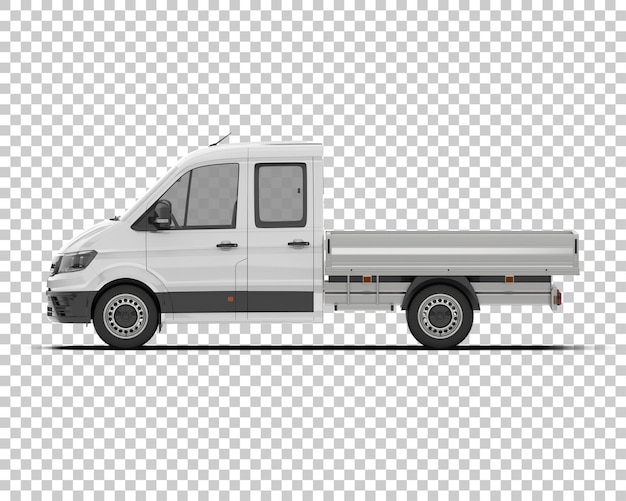 PSD mockup di furgone cargo psd isolato su sfondo trasparente illustrazione di rendering 3d
