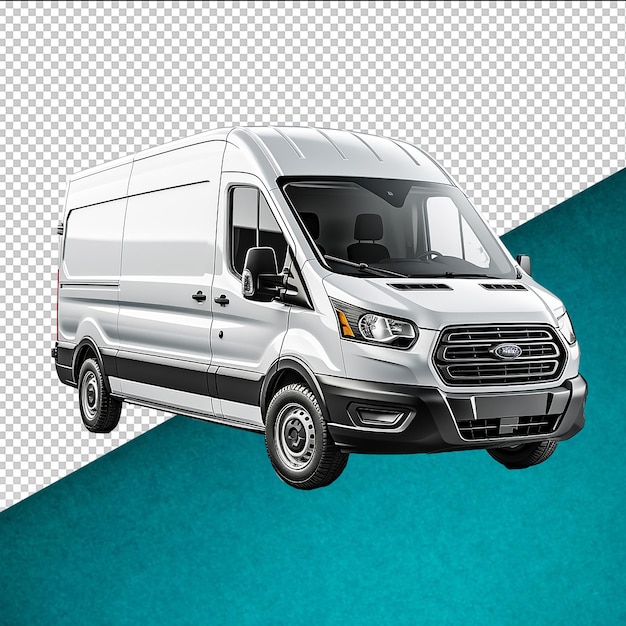 Psd cargo van on transparent background