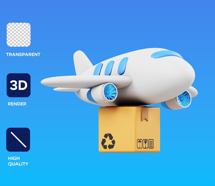 PSD psd cargoplane 3d illustration