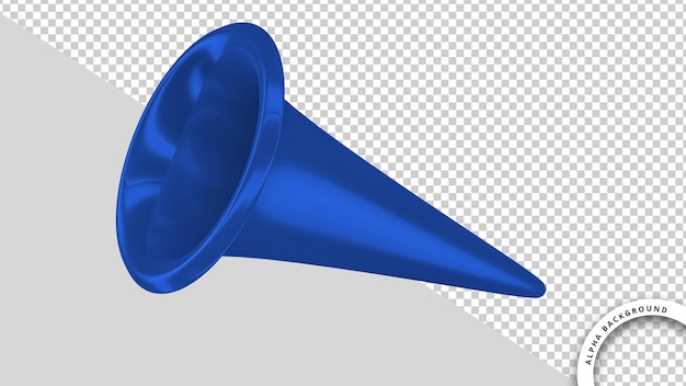 Psd carnival blue cornet 3d render