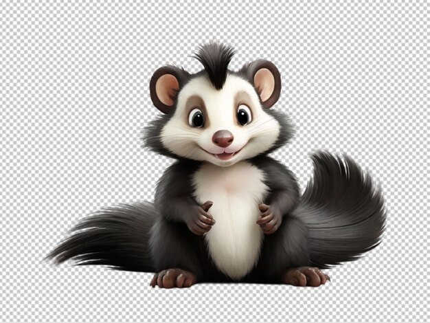 PSD psd of a cartoon happy skunk