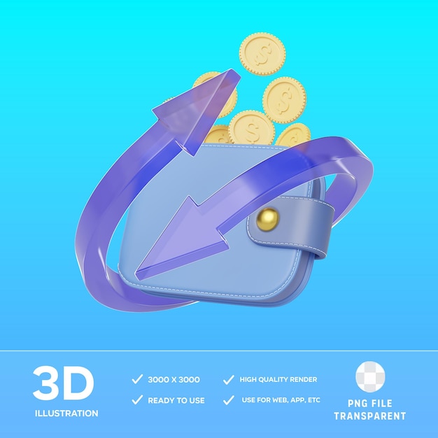 PSD cashback 3D Ilustracja