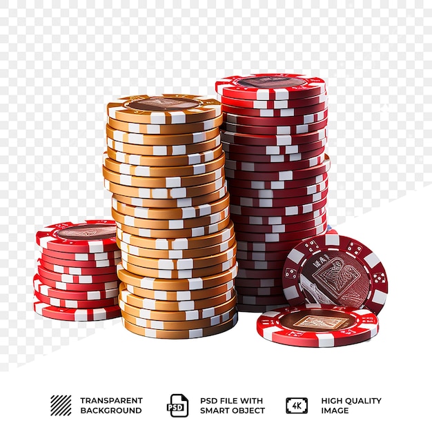 PSD psd casino chips isolated on transparent background