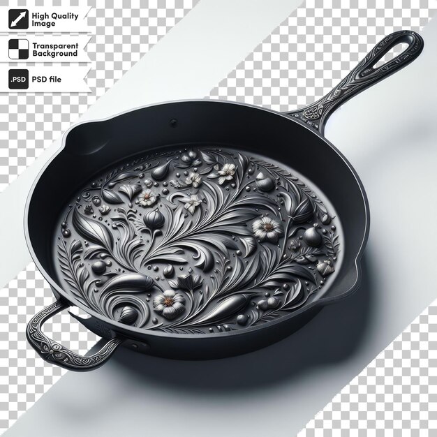 PSD psd cast iron pan on transparent background