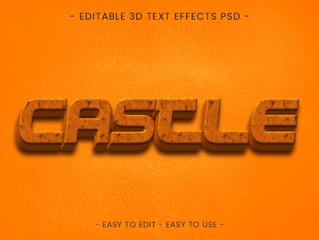 Psd castle text effect luxury text styles template