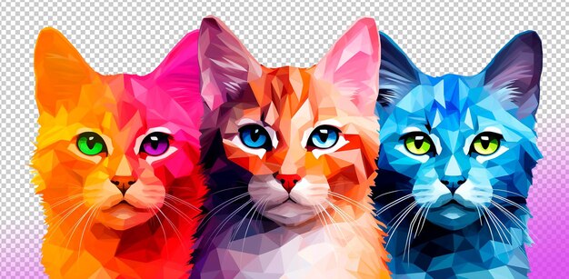 PSD 透明な背景にpsdの猫のポップアートスタイル