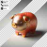 PSD psd ceramic piggy statue on transparent background