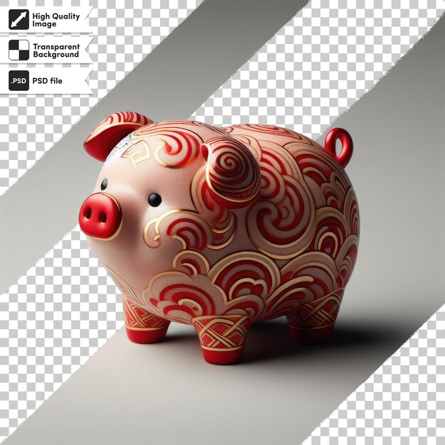 PSD psd ceramic piggy statue on transparent background