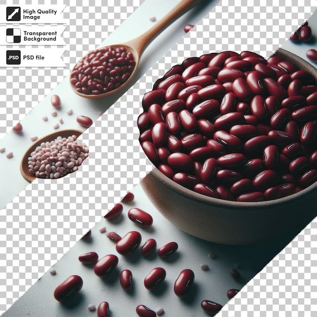 PSD psd the cereals nature red bean on transparent background with editable mask layer