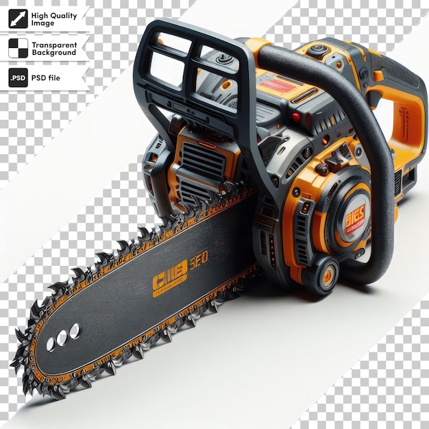 PSD psd chainsaw on transparent background with editable mask layer