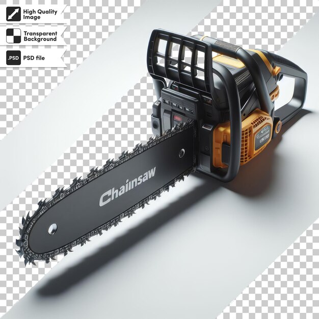 Psd chainsaw on transparent background with editable mask layer