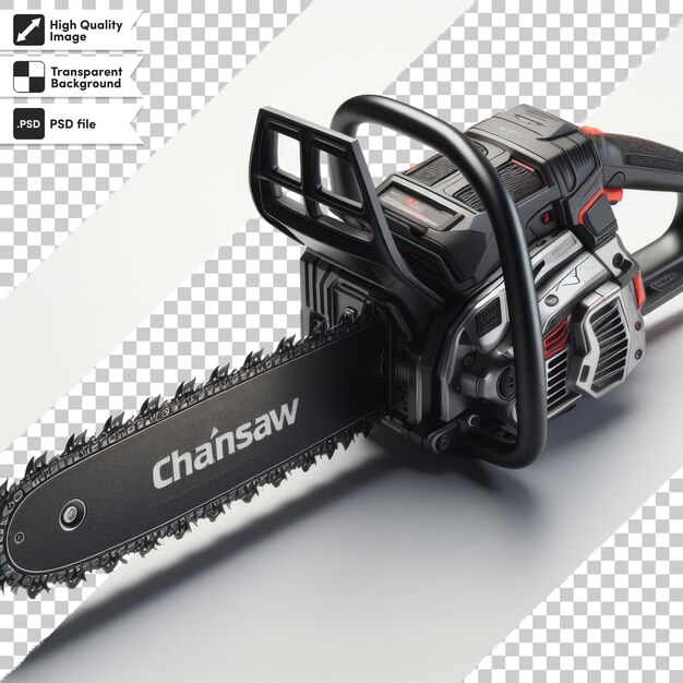 Psd chainsaw on transparent background with editable mask layer