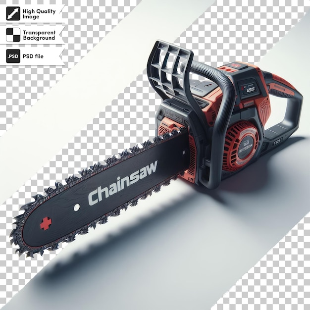 Psd chainsaw on transparent background with editable mask layer