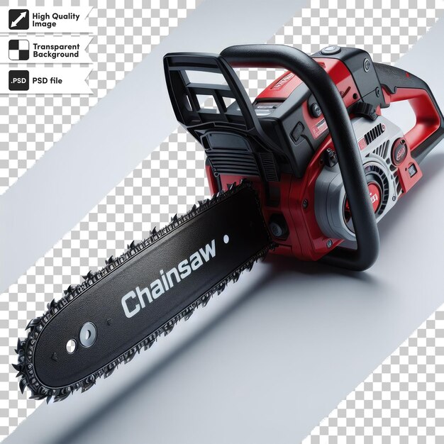 Psd chainsaw on transparent background with editable mask layer
