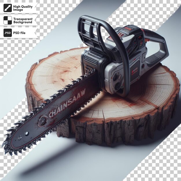 PSD psd chainsaw on transparent background with editable mask layer