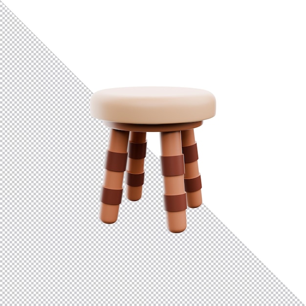 PSD 의자 3D 투명한 배경