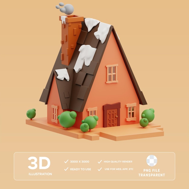 PSD chalet 3D Ilustracja