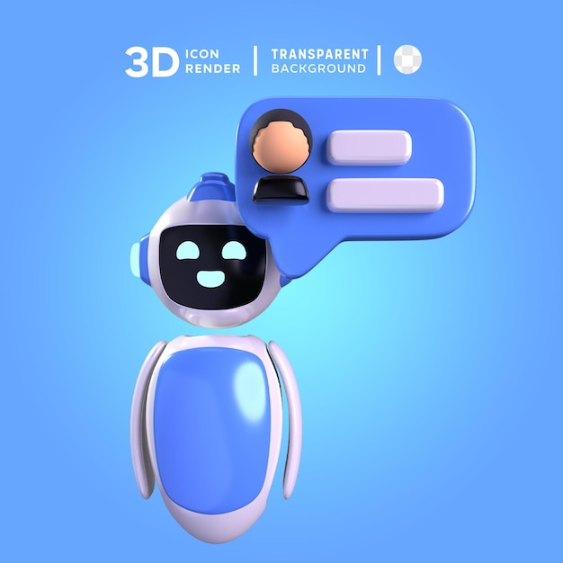 PSD psd chat robot ai 3d illustratie