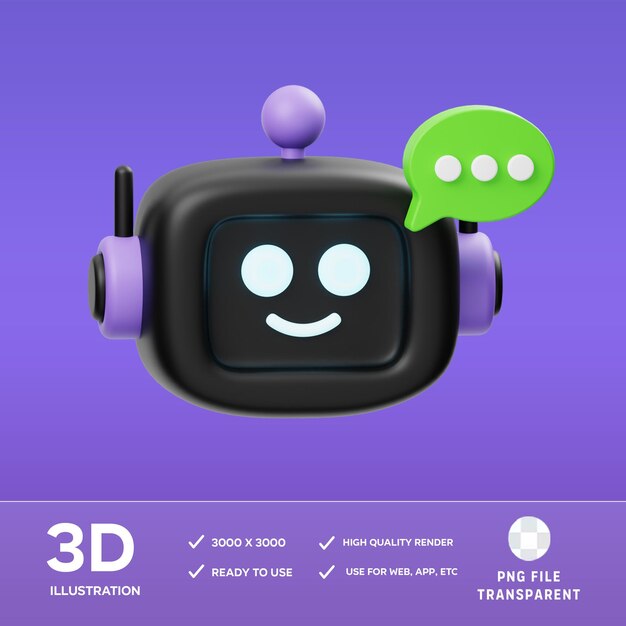 PSD chatbot marketing 3D-illustratie