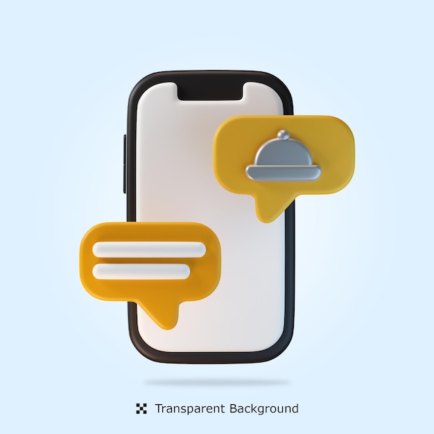 PSD icona 3d del cibo in chat psd