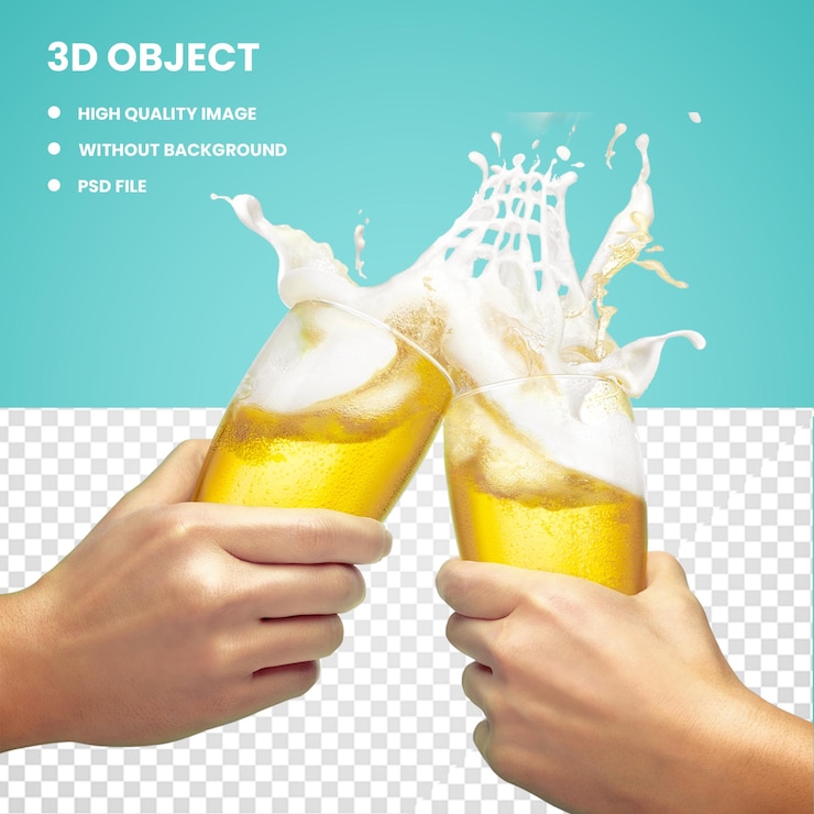 PSD psd cheer of beer glass png transparent background