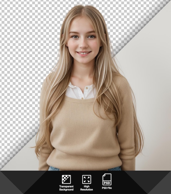 PSD psd cheerful blonde girl on transparent background