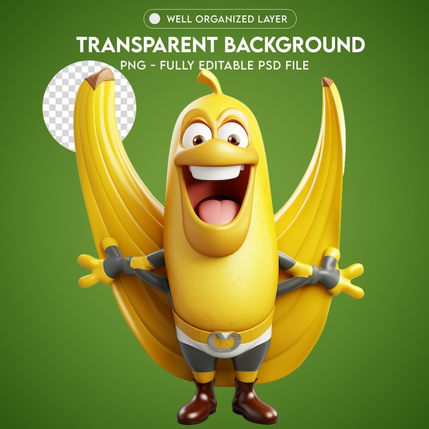 PSD Cheerful Cartoon Hero Vegetables Transparent PNG