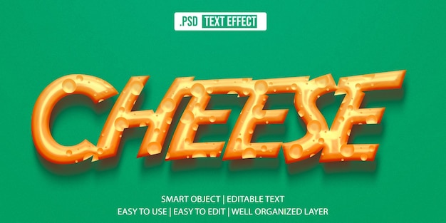 PSD psd cheese editable psd text effect