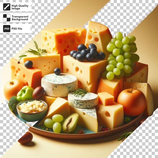 PSD psd cheese and olives on transparent background