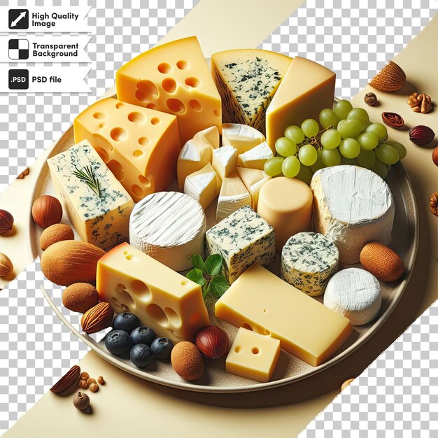 PSD psd cheese and olives on transparent background