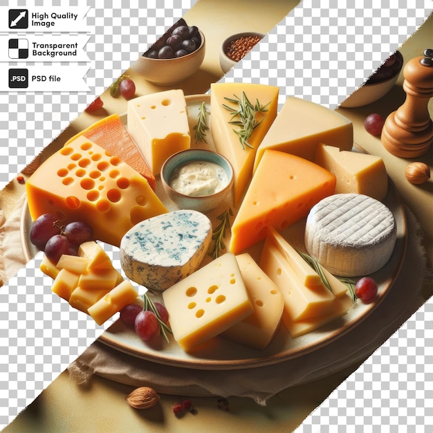 PSD psd cheese and olives on transparent background