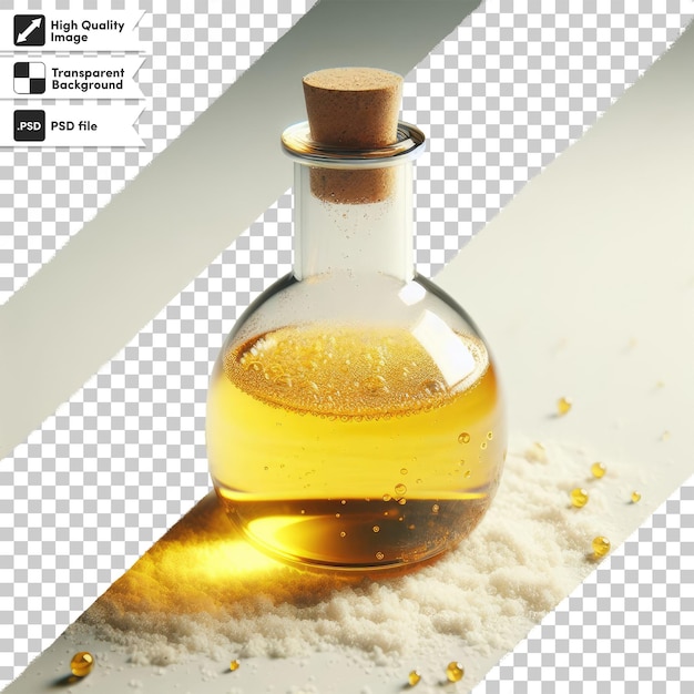 PSD psd chemical laboratory glassware with liquid on transparent background with editable mask layer