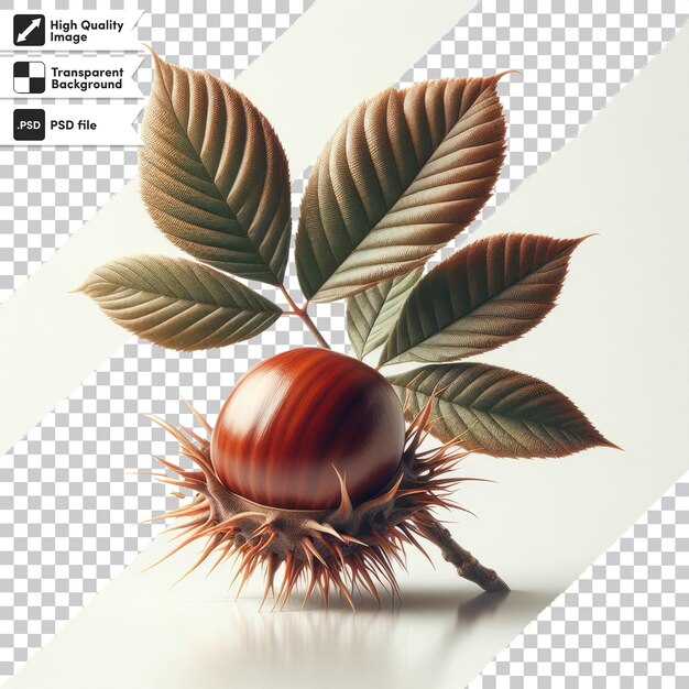 PSD psd chestnut fruit on transparent background with editable mask layer