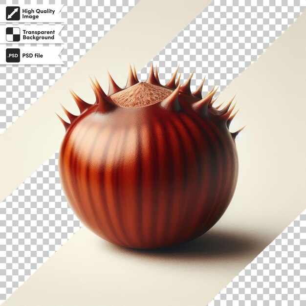 Psd chestnut fruit on transparent background with editable mask layer