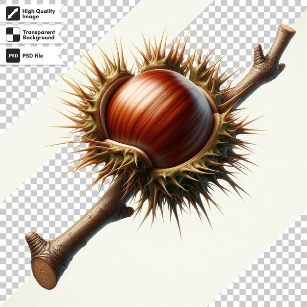 PSD psd chestnut fruit on transparent background with editable mask layer