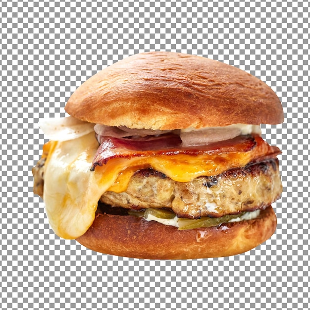 PSD psd chicken burger chees burger on isolated and transparent background