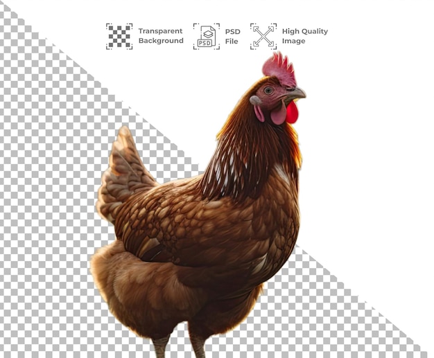 PSD psd chicken isolated on top view transparent background