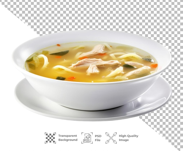 Psd chicken soup isolated