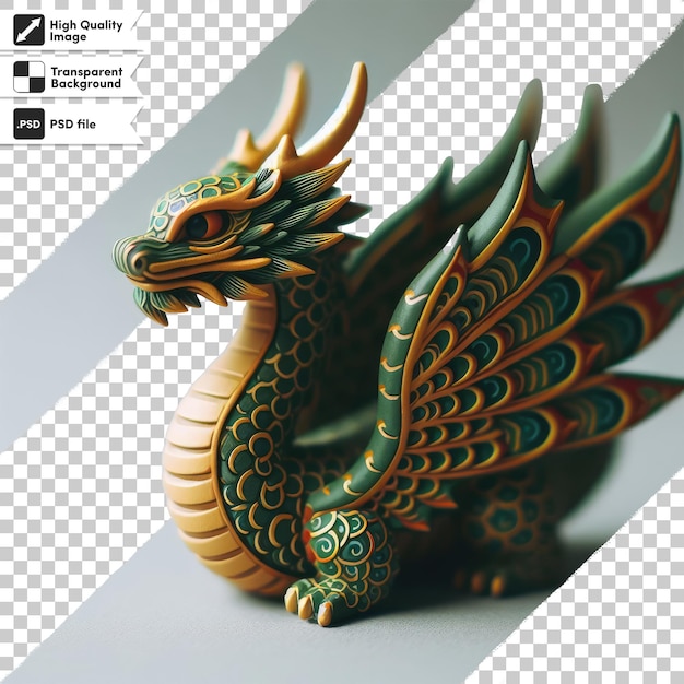 PSD psd chinese dragon statue on transparent background