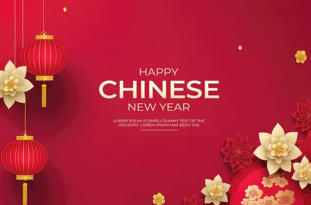 Psd chinese new year banner background template