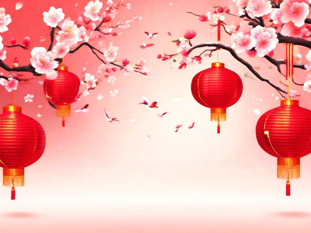 PSD chiński nowy rok tło tradycyjne festiwal wiosny najlepszej jakości hiper realistyczne tapety