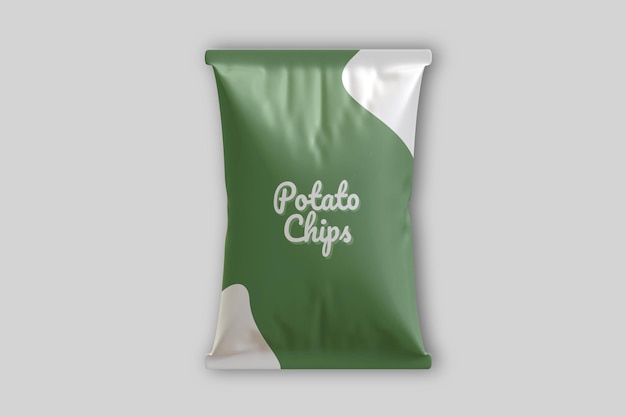 PSD mockup di sacchetto di chip psd